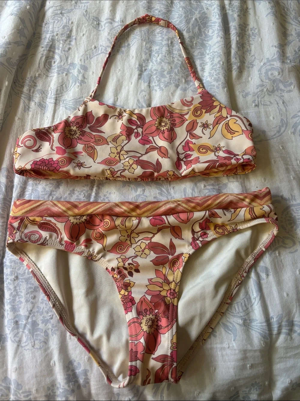 Floral Pink & Yellow girls  Bikini Set